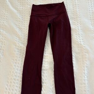 Lululemon maroon wonder train leggings
